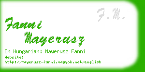 fanni mayerusz business card